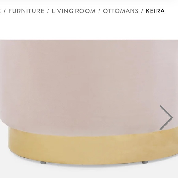 Pink velvet ottoman - Picture 6 of 6